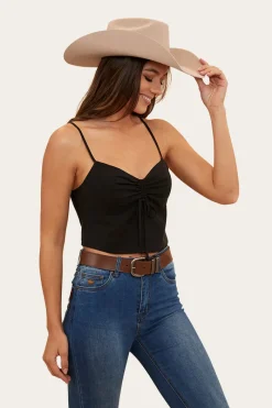 Clearance Ringers Western Posie Womens Cami Top - Black