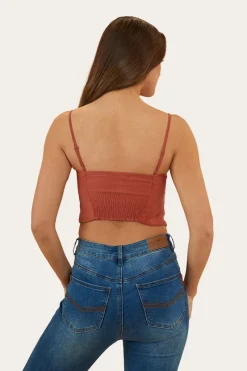New Ringers Western Posie Womens Cami Top - Cedar