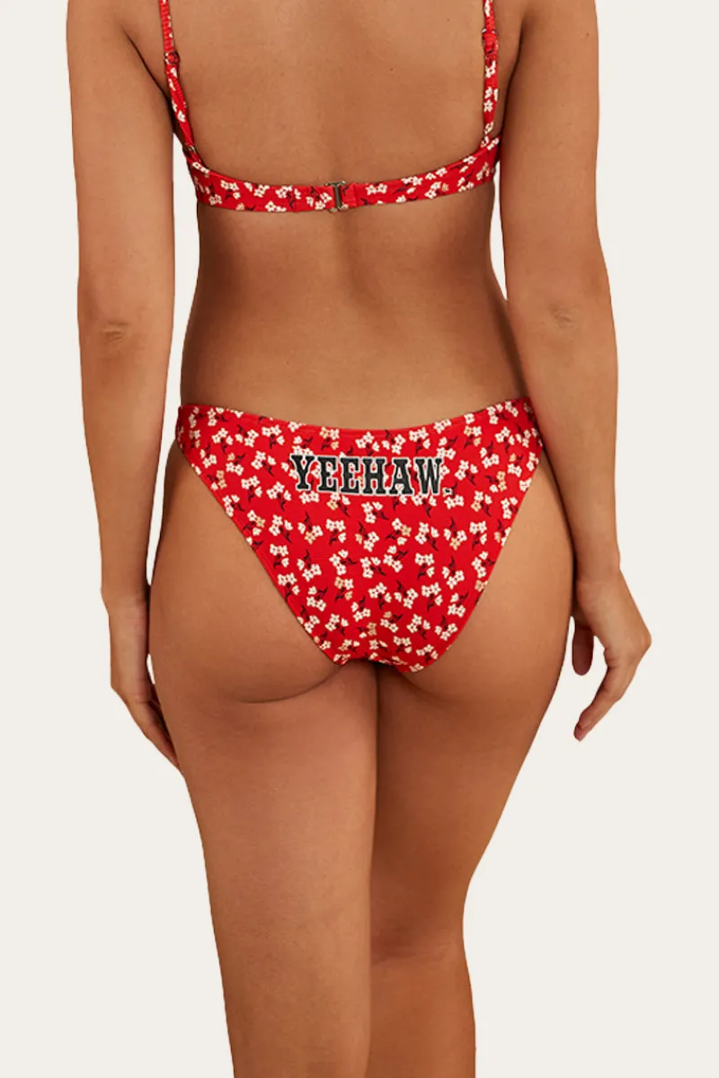 Sale Ringers Western Posie Womens Hi Cut Bikini Bottom - Firey Red