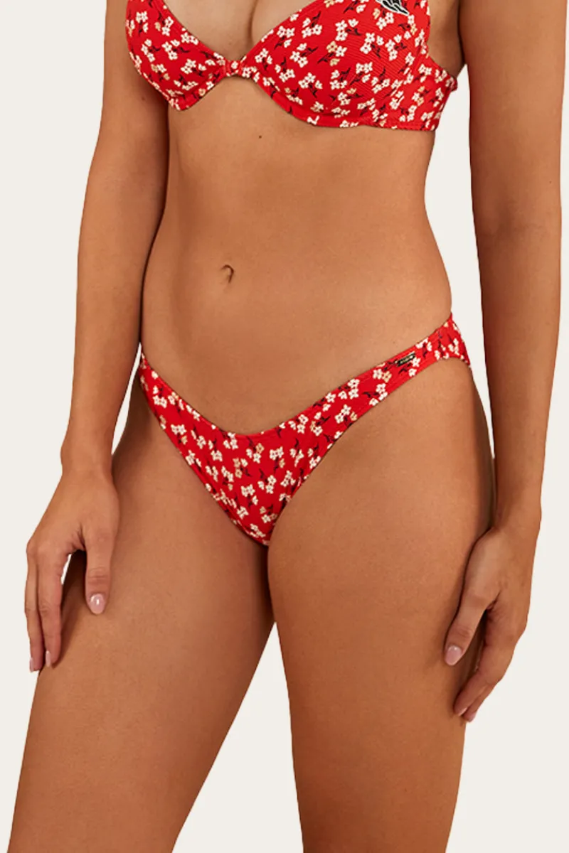 Sale Ringers Western Posie Womens Hi Cut Bikini Bottom - Firey Red