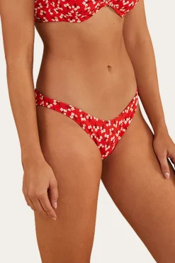 Sale Ringers Western Posie Womens Hi Cut Bikini Bottom - Firey Red