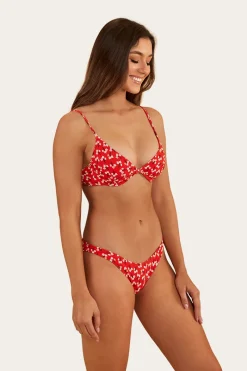 Best Ringers Western Posie Womens Underwire Bikini Top - Fiery Red