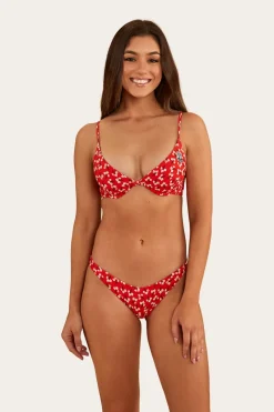 Best Ringers Western Posie Womens Underwire Bikini Top - Fiery Red