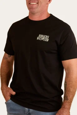 Discount Ringers Western Poster Mens Loose Fit T-Shirt - Black
