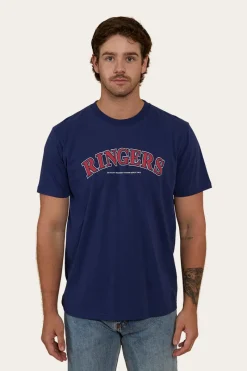 Hot Ringers Western Princeton Mens Loose Fit T-Shirt - Navy