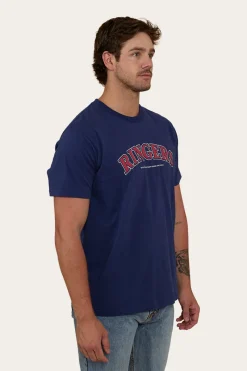 Hot Ringers Western Princeton Mens Loose Fit T-Shirt - Navy