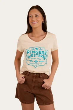 Sale Ringers Western Quality Goods Womens V Neck T Shirt - Off White