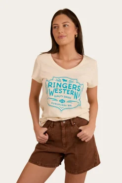 Sale Ringers Western Quality Goods Womens V Neck T Shirt - Off White