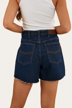 Outlet Ringers Western Remy Womens Denim Short - Dark Wash Blue