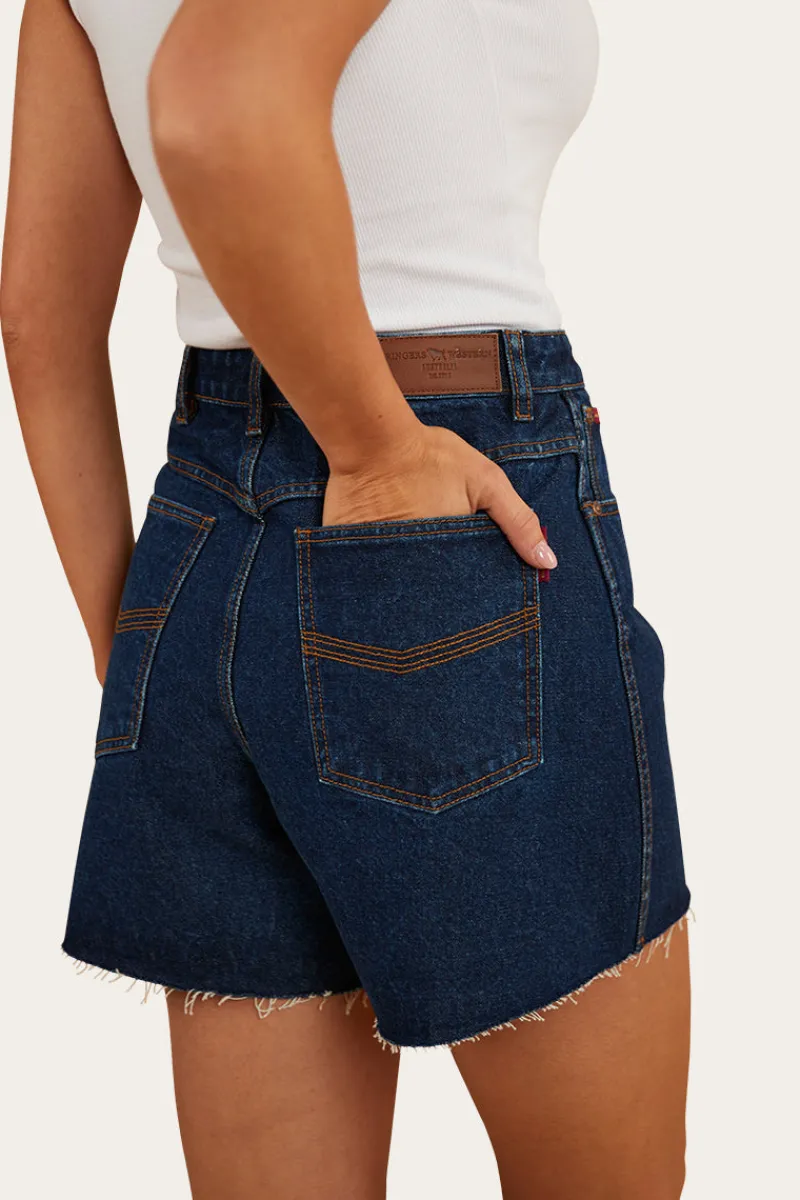 Outlet Ringers Western Remy Womens Denim Short - Dark Wash Blue