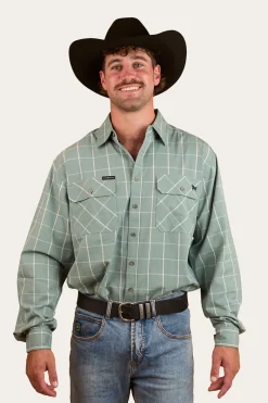 Online Ringers Western Richmond Mens Full Button Work Shirt - Sea Green