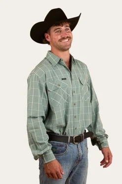 Online Ringers Western Richmond Mens Full Button Work Shirt - Sea Green