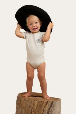 Ringers Western Ringers Babies Short Sleeve Romper - Grey Marle