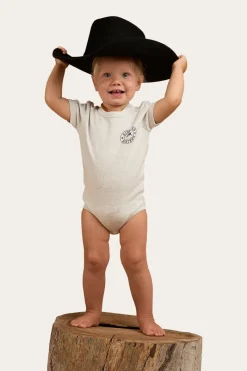 Ringers Western Ringers Babies Short Sleeve Romper - Grey Marle