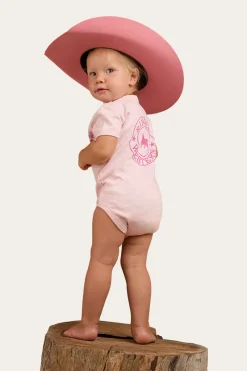 Ringers Western Ringers Babies Short Sleeve Romper - Pastel Pink