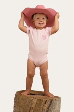 Ringers Western Ringers Babies Short Sleeve Romper - Pastel Pink