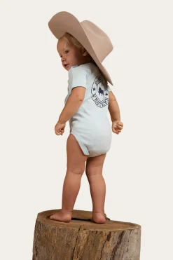 Best Ringers Western Ringers Babies Short Sleeve Romper - Sky Blue