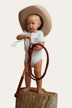 Best Ringers Western Ringers Babies Short Sleeve Romper - Sky Blue
