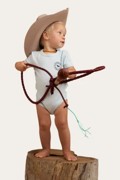 Best Ringers Western Ringers Babies Short Sleeve Romper - Sky Blue