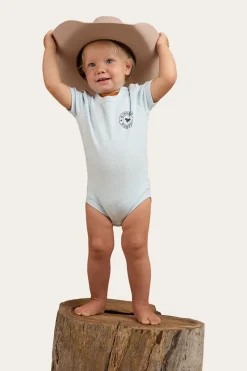 Best Ringers Western Ringers Babies Short Sleeve Romper - Sky Blue