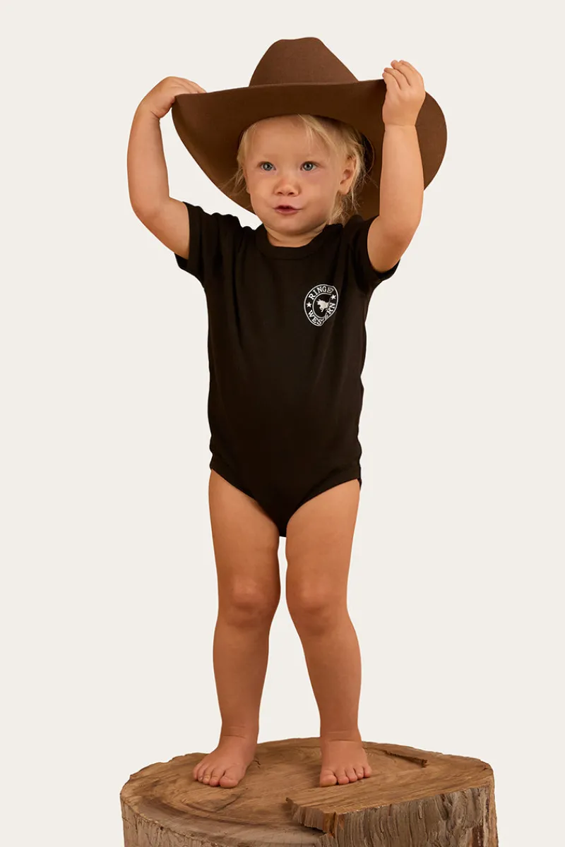 Outlet Ringers Western Ringers Babies Short Sleeve Romper - Black