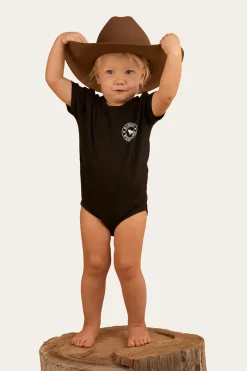 Outlet Ringers Western Ringers Babies Short Sleeve Romper - Black