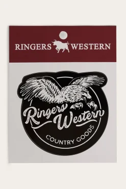 Ringers Western Ringers Eagle Sticker - Black