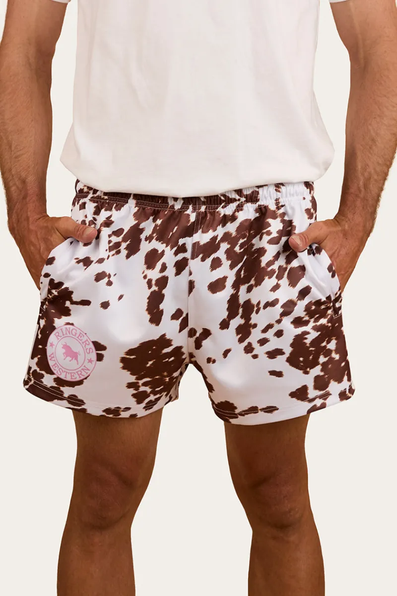 Clearance Ringers Western Ringers Footy Short - White / Tan