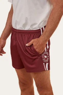 Online Ringers Western Ringers Footy Shorts - Burgundy
