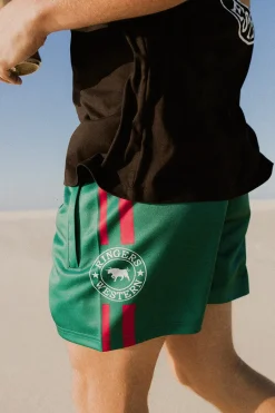Hot Ringers Western Ringers Footy Shorts - Lake Green