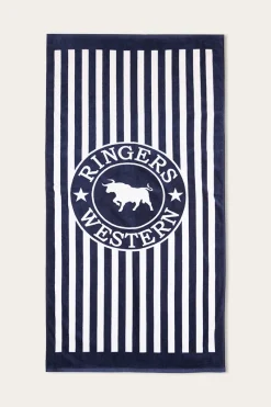 Online Ringers Western Ringers Stripe Towel - Navy