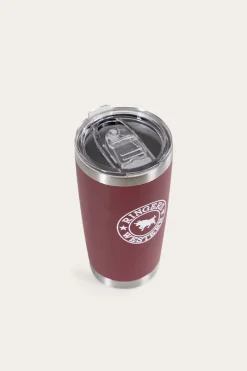 Hot Ringers Western Riverstone Tumbler - Burgundy