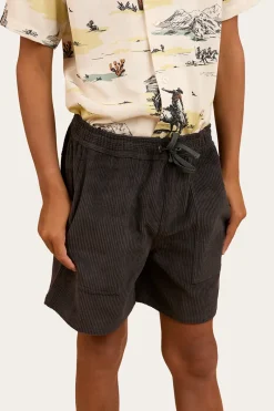 Clearance Ringers Western Ronan Boys Corduroy Walk Short - Charcoal