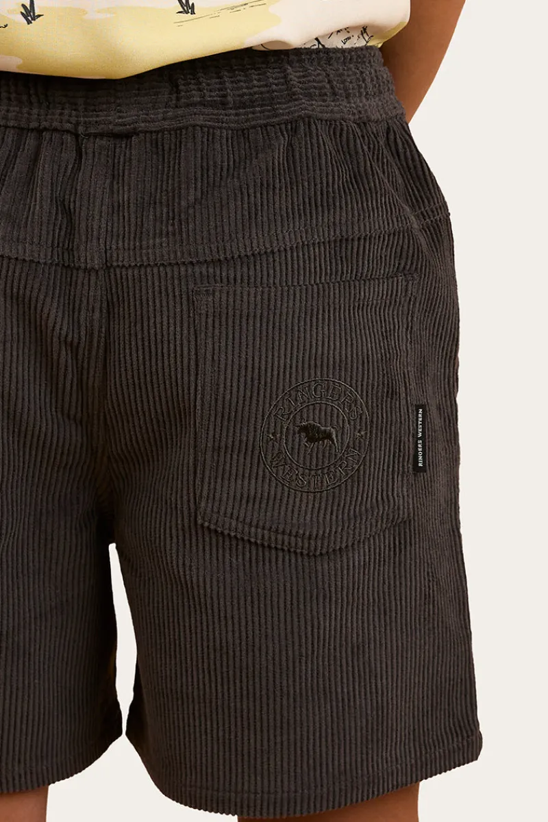 Clearance Ringers Western Ronan Boys Corduroy Walk Short - Charcoal