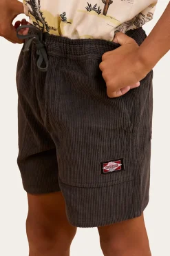 Clearance Ringers Western Ronan Boys Corduroy Walk Short - Charcoal