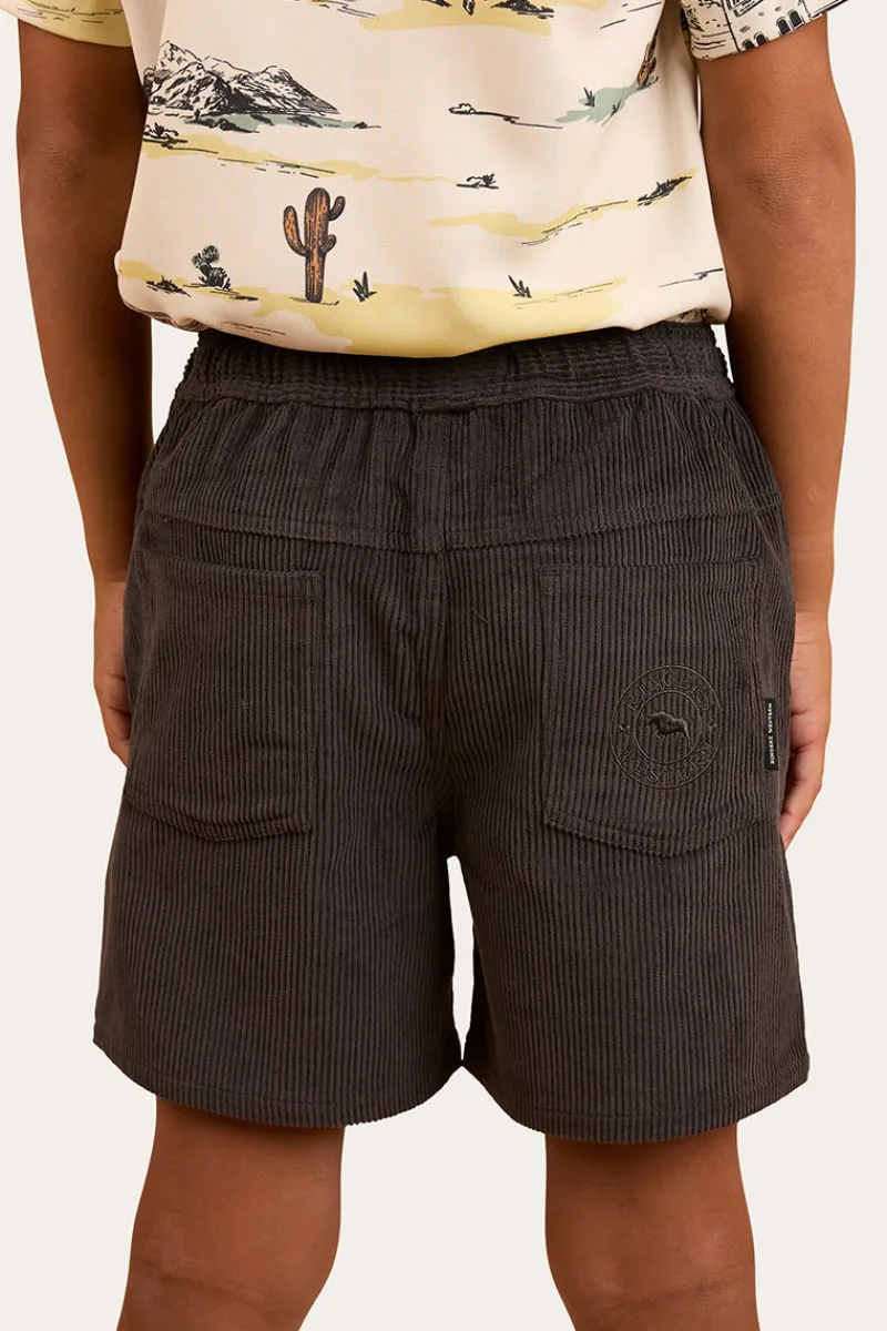 Clearance Ringers Western Ronan Boys Corduroy Walk Short - Charcoal