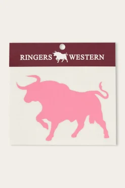Ringers Western RW Bull Die Cut Sticker - Melon