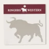 Ringers Western RW Bull Die Cut Sticker - Silver