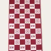 Online Ringers Western RW Check Cotton Jacquard Towel - Burgundy