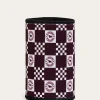New Ringers Western RW Check Stubby Cooler - Burgundy