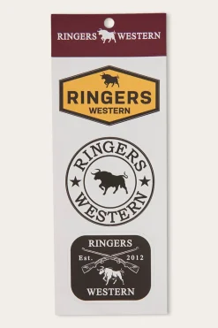 Discount Ringers Western RW Logo Sticker 3 Pack - Multi
