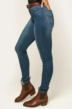 Hot Ringers Western Sammy Womens High Rise Skinny Jeans - Vintage Blue Wash