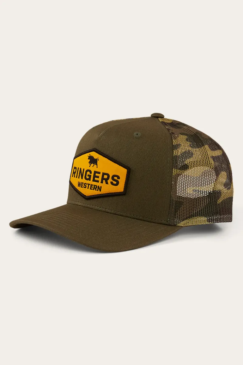 Clearance Ringers Western Scotty Trucker Cap - Military Green/Camo