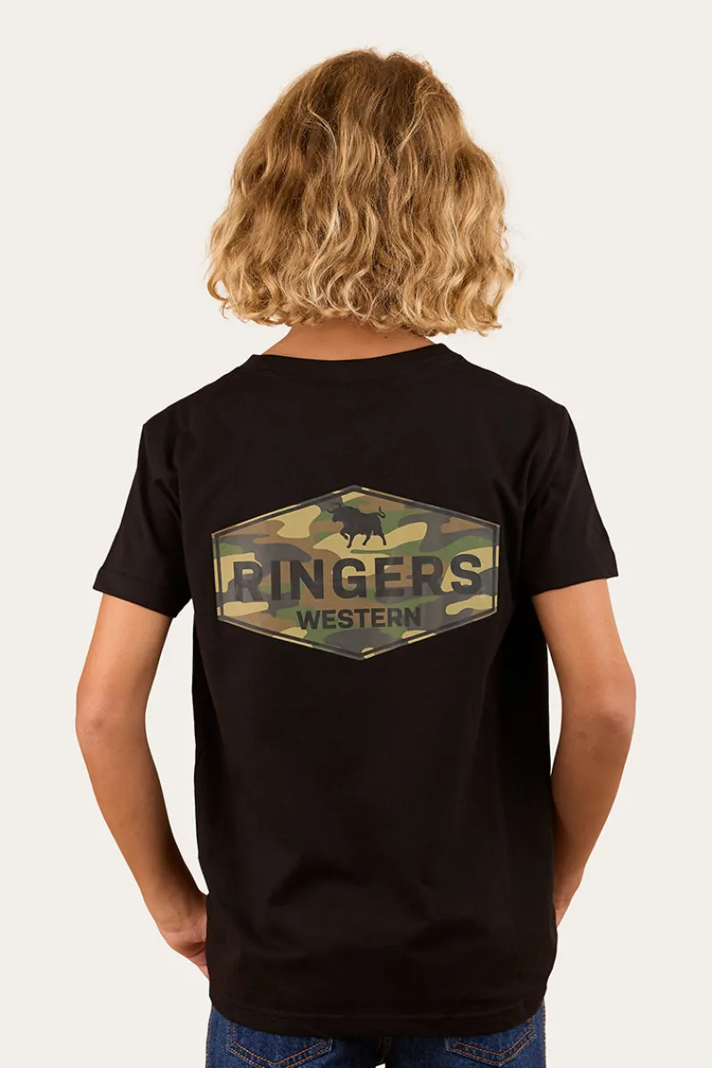Clearance Ringers Western Servo Kids Classic Fit T-Shirt - Black/Camo