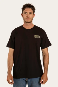Outlet Ringers Western Servo Mens Loose Fit T-Shirt - Black/Camo