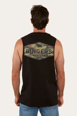 New Ringers Western Servo Mens Muscle Tank - Black/Camo