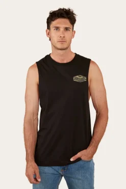 New Ringers Western Servo Mens Muscle Tank - Black/Camo