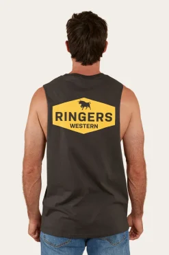 Best Ringers Western Servo Mens Muscle Tank - Charcoal