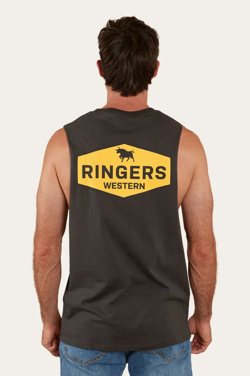 Best Ringers Western Servo Mens Muscle Tank - Charcoal