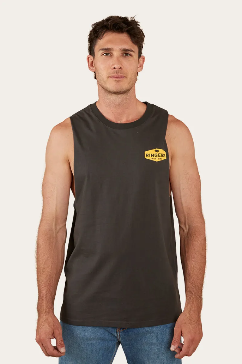 Best Ringers Western Servo Mens Muscle Tank - Charcoal
